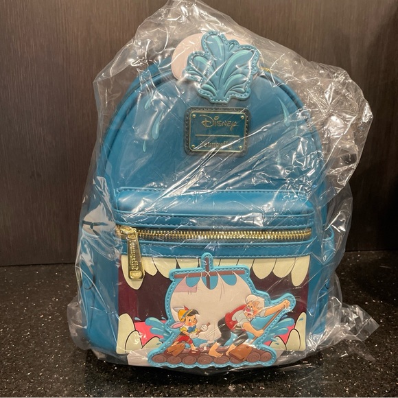 Loungefly Disney Pinocchio Whale and Raft Monstro Mini Backpack Brand New - Picture 11 of 12
